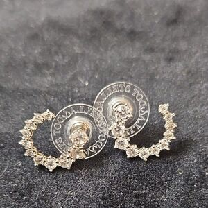 Stella & Dot Elegant Silver Crystal Earrings